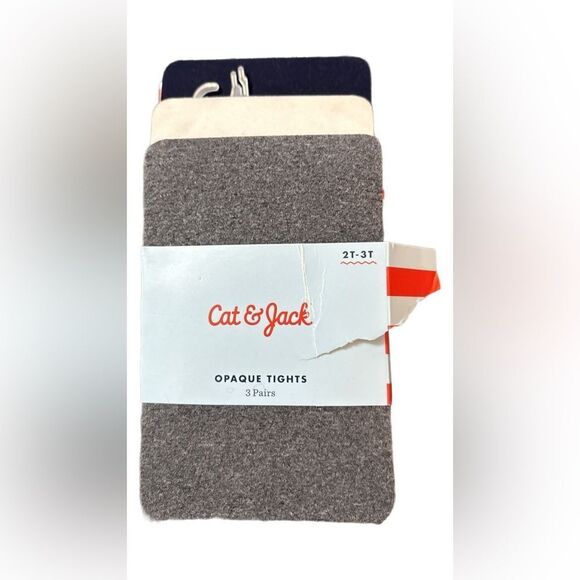 Nwt cat & Jack leggings 3 pack white blue and gray- packaging has little damage - Picture 1 of 1